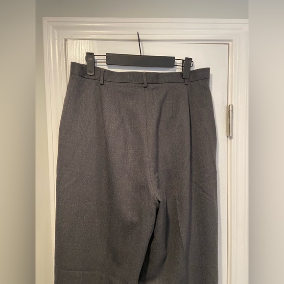 L.L. Bean Size 14 Gray Pleated Front Zip Up Wool Lined Dress Pants Trousers - Picture 7 of 12